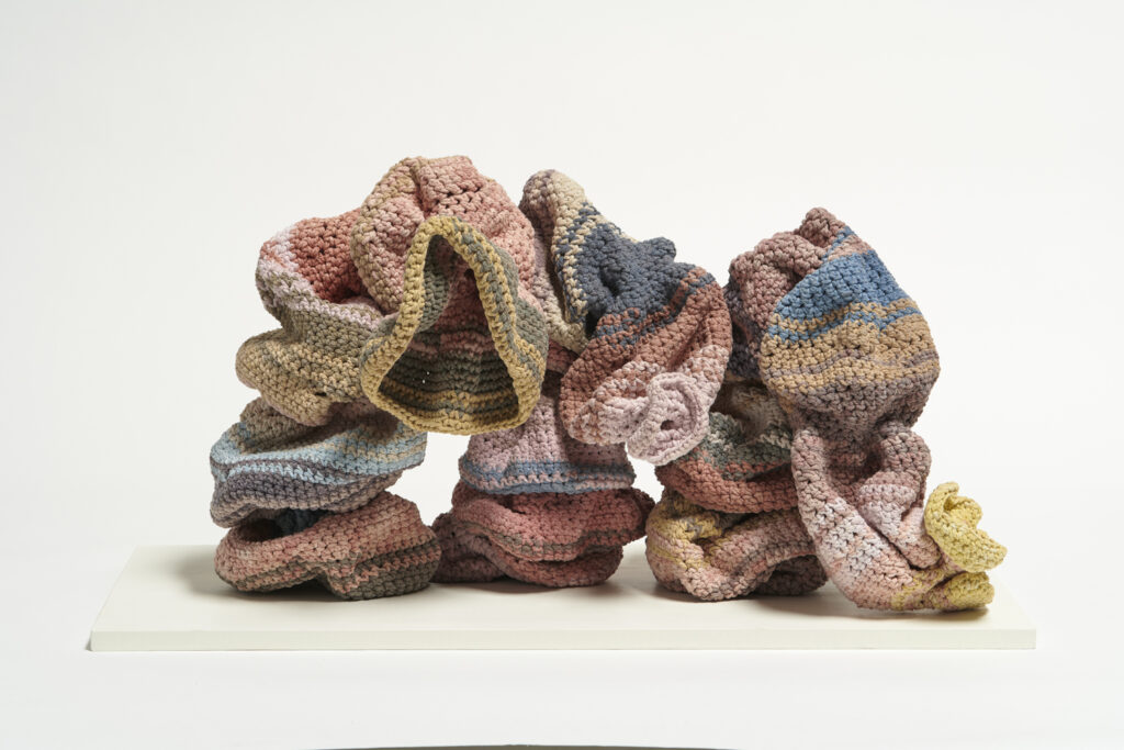 Cheryl Ann Thomas, fiber sculptures, hand dyed string